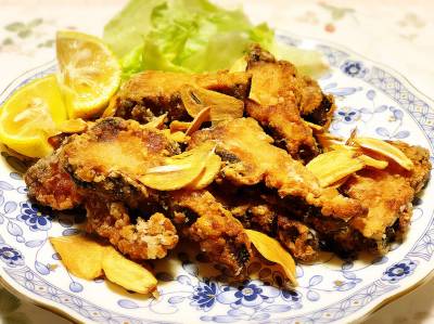 かつおのにんにく竜田揚げ