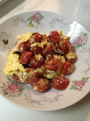 ミニトマトのふわとろ卵炒め