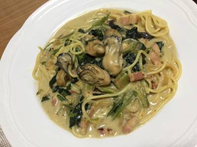 かきのクリームスパゲッティ