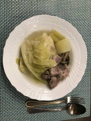 塩豚とキャベツのポテ