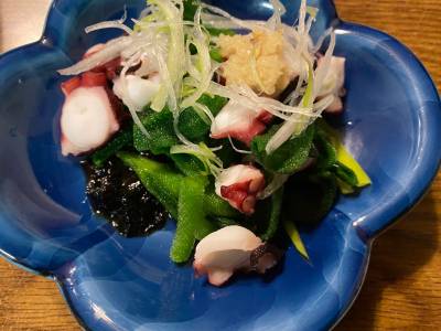 アイスプラントとたこの海苔酢