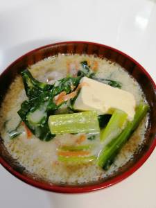 豆腐と豚肉の豆乳煮