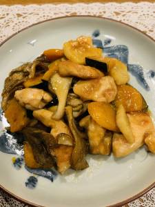 鶏むねと秋野菜の甘酢あん