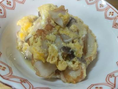 しいたけとちくわの卵とじ