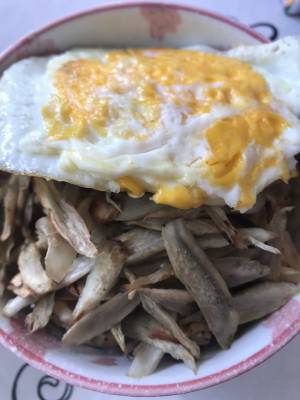 かきの炊き込みご飯 卵のっけ