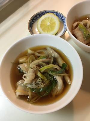 ねぎしょうがと豚バラのスープ