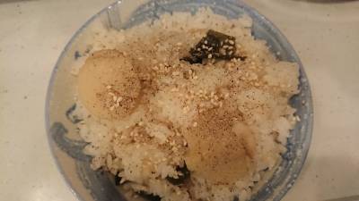 帆立ての炊き込みご飯