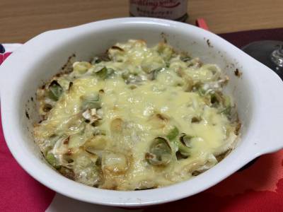 ねぎとひき肉のミルフィーユ