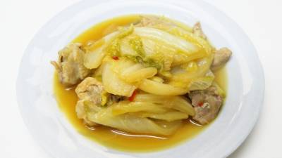 白菜と鶏肉のピリ辛煮