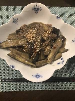 なすと牛肉のピリ辛みそ炒め