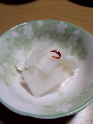 ピーラー大根の甘酢漬け