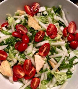 白菜と厚揚げのガーリックサラダ