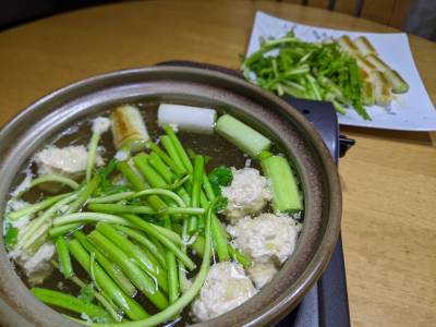 ねぎしょうがのつみれ鍋