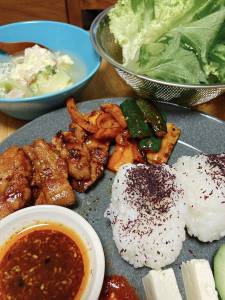 夏野菜と豚の焼きカルビ風