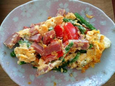 アスパラのマヨカルボナーラ