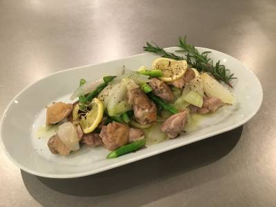 新たまねぎとチキンの春色マリネ