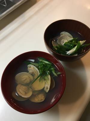 はまぐりと菜の花のおすまし