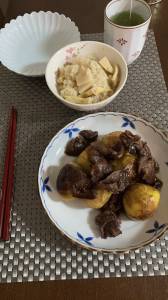 新じゃがと牛こまのはちみつ煮っころがし