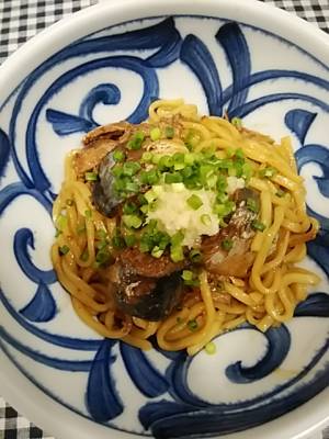 さば缶焼きうどん