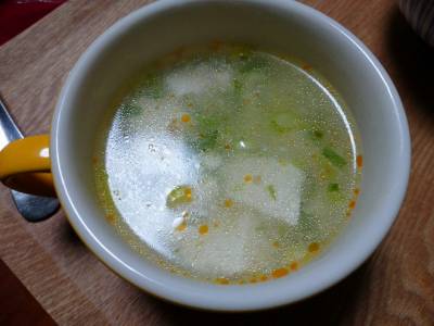くずし豆腐とたっぷりねぎのスープ
