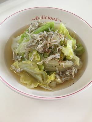 春キャベツとじゃこのおひたし