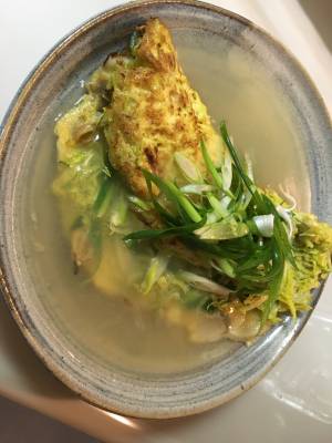 春キャベツとあさりのあんかけ卵焼き