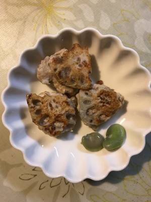 れんこんのひき肉はさみ焼き