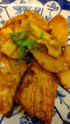 さわらとたけのこの照り焼き