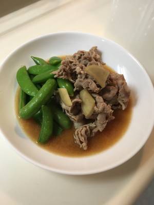 豚肉とスナップえんどうのサッと煮