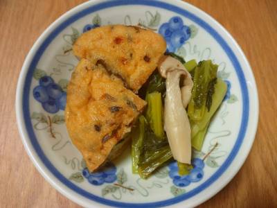 小松菜とがんもの含め煮