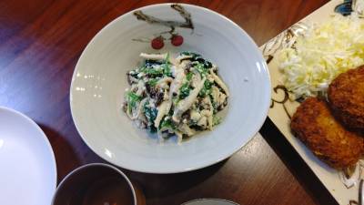 ほうれんそうとしめじの白あえ