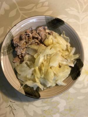 豚バラキャベツのつゆごま豆乳うどん