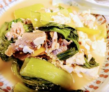 青菜たっぷり肉豆腐