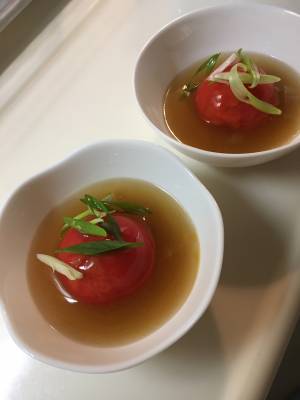 トマトの肉詰めあんかけ