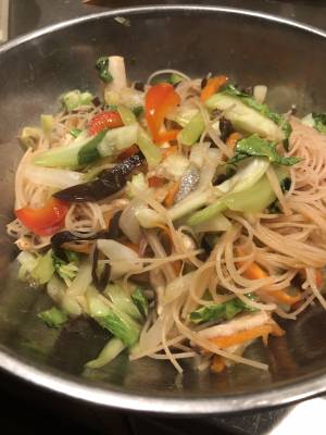 塩いか蒸しと蒸しビーフン