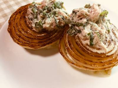 焼きたまねぎのツナマヨネーズソース