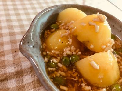 新じゃがのそぼろ煮