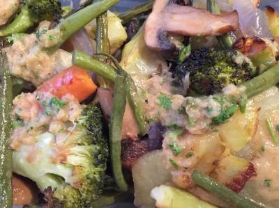 野菜のローストたまねぎソース