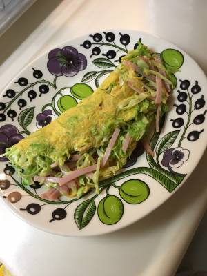 春キャベツのオムレツ