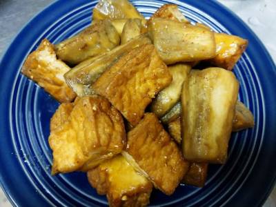 なすと厚揚げの黒酢煮