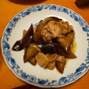 なすと豚肉の酢じょうゆ炒め