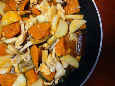 鶏むねと秋野菜の甘酢あん