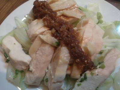 キャベツのザク切り蒸し よだれ鶏風