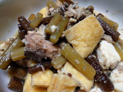 ふきとさば缶の煮物