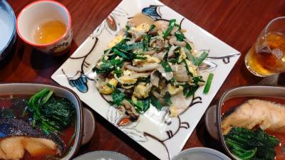 豚肉とにらの卵炒め