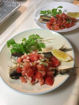 いわしの塩焼き フレッシュサルサ