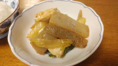 セロリとこんにゃくの中国風炒め