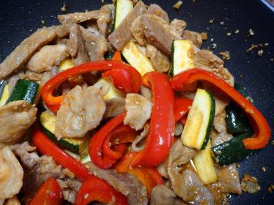 夏野菜と豚の焼きカルビ風