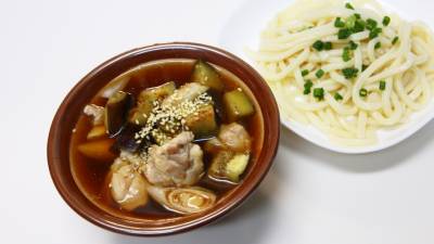 焼き野菜のつけうどん