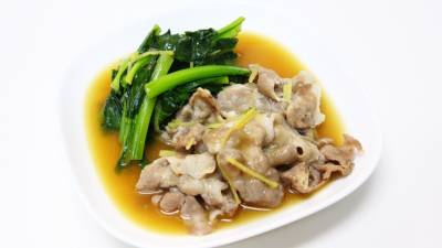 小松菜と豚肉の煮物